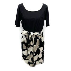 Carlisle Black w/Tan Abstract Pattern Dress